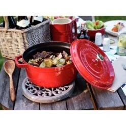 Staub Cocotte 26 Cm, Rund, Kirsch-Rot, Gusseisen -Zwilling Verkäufe 000017190