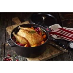 Staub Cocotte 26 Cm, Rund, Schwarz, Gusseisen -Zwilling Verkäufe 000017453