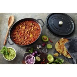 Staub Cocotte 27 Cm, Oval, Schwarz, Gusseisen -Zwilling Verkäufe 000017579