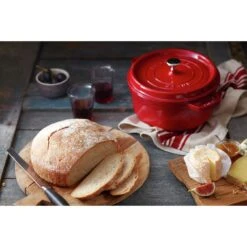 Staub Cocotte 24 Cm, Rund, Kirsch-Rot, Gusseisen -Zwilling Verkäufe 000017827