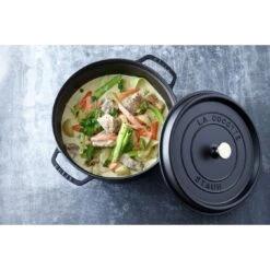 Staub Cocotte 28 Cm, Rund, Schwarz, Gusseisen -Zwilling Verkäufe 000017831