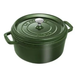 Staub Cocotte 24 Cm, Rund, Basilikum-Grün, Gusseisen