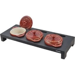 Staub Servierbrett Für 3 Mini-Cocottes, 42 Cm X 16 Cm, Fiberholz -Zwilling Verkäufe 11907 00 4