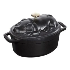 Staub Cocotte 17 Cm, Oval, Schwarz, Gusseisen