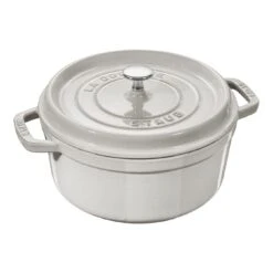 Staub Cocotte 24 Cm, Rund, Weisser Trüffel, Gusseisen
