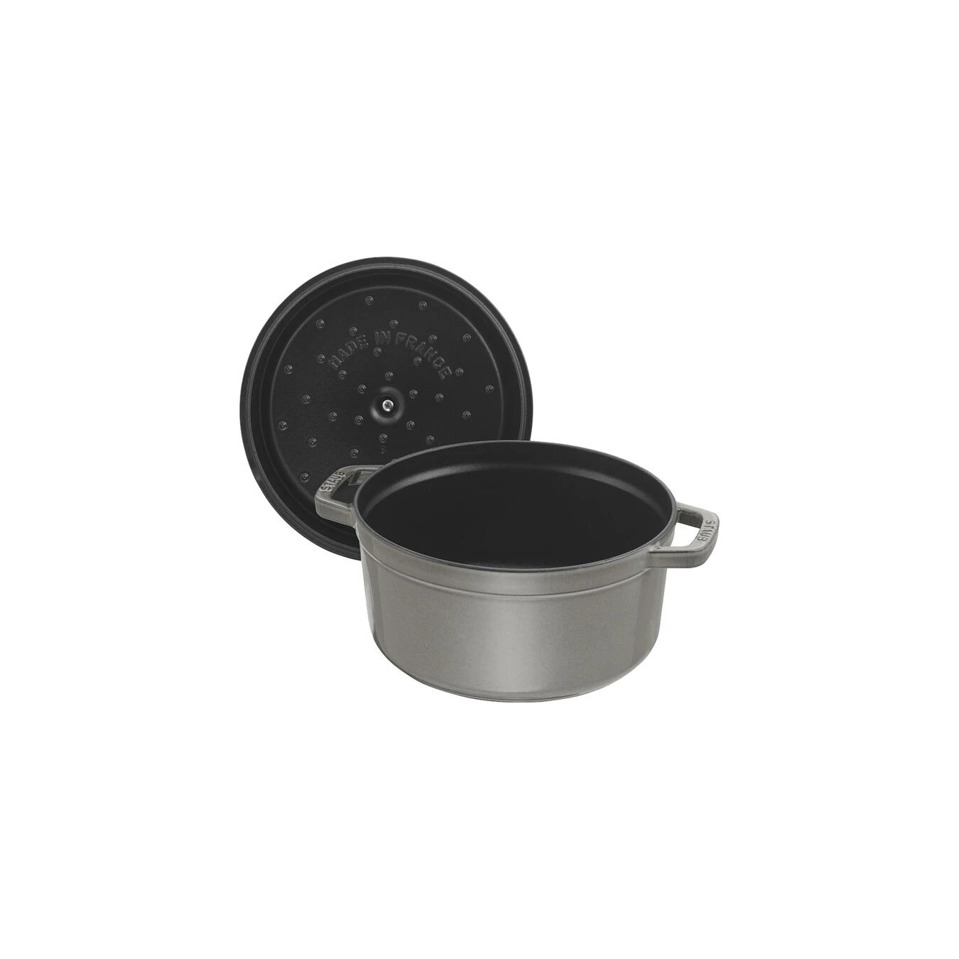 Staub Cocotte 18 Cm, Rund, Graphit-Grau, Gusseisen 6 Staub Cocotte 18 Cm, Rund, Graphit-Grau, Gusseisen – Bild 4