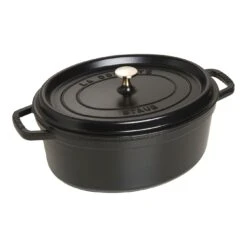 Staub Cocotte 31 Cm, Oval, Schwarz, Gusseisen