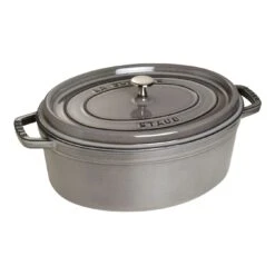 Staub Cocotte 33 Cm, Oval, Graphit-Grau, Gusseisen
