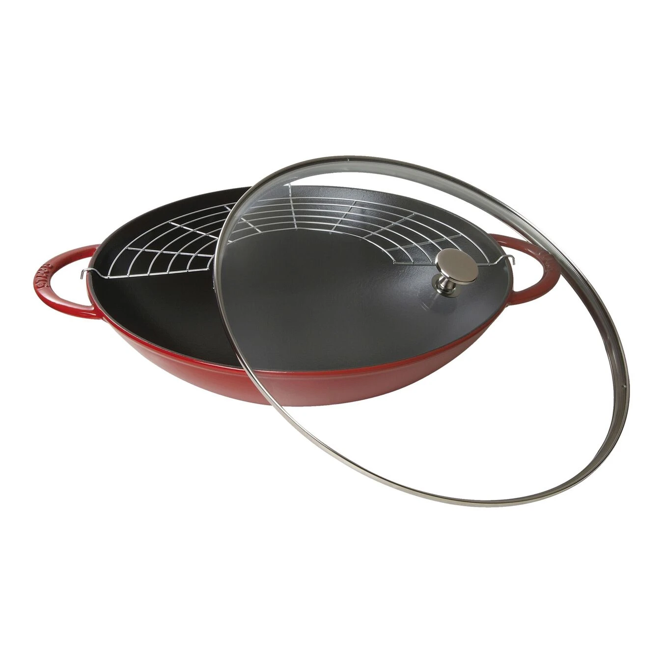 Staub Wok Mit Glasdeckel 37 Cm, Gusseisen 3 Staub Wok Mit Glasdeckel 37 Cm, Gusseisen