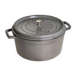 Staub Cocotte 34 Cm, Rund, Graphit-Grau, Gusseisen