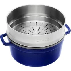 Staub Cocotte Mit Dämpfeinsatz 26 Cm, Rund, Dunkelblau, Gusseisen -Zwilling Verkäufe 40510604 1