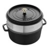 Staub Cocotte Mit Dämpfeinsatz 26 Cm, Rund, Schwarz, Gusseisen