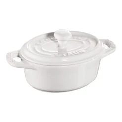 Staub Mini Cocotte 10 Cm, Oval, Reinweiß, Keramik