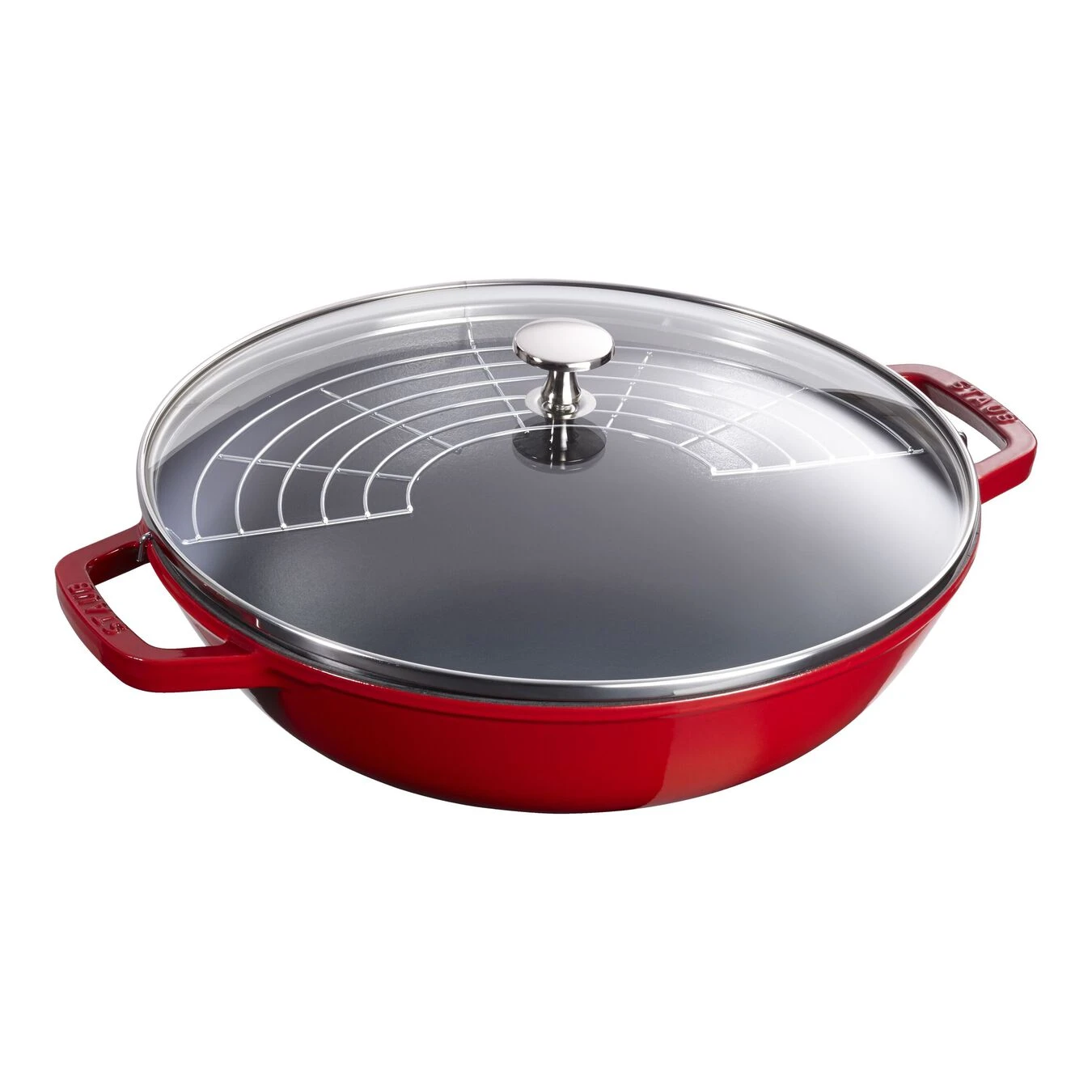 Staub Wok Mit Glasdeckel 30 Cm, Gusseisen 3 Staub Wok Mit Glasdeckel 30 Cm, Gusseisen