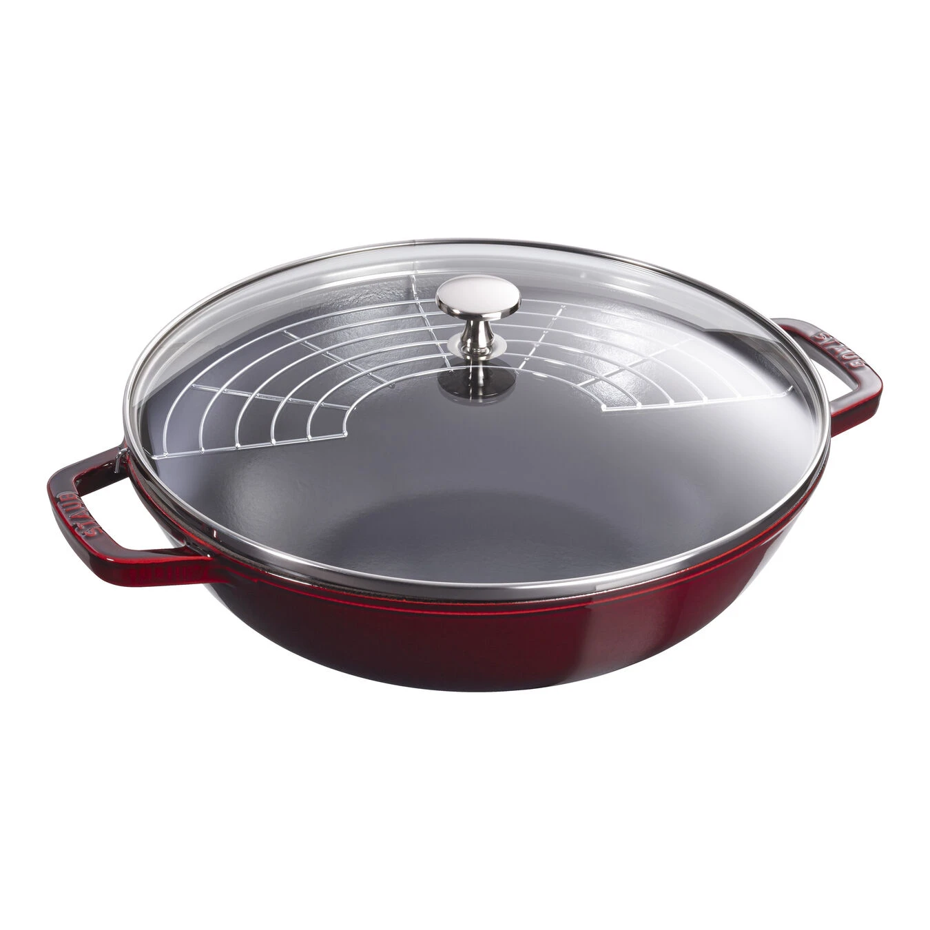 Staub Wok Mit Glasdeckel 30 Cm, Gusseisen 3 Staub Wok Mit Glasdeckel 30 Cm, Gusseisen