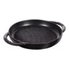 Staub Pure Grill 23 Cm, Rund, Schwarz, Gusseisen