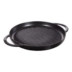 Staub Pure Grill 30 Cm, Rund, Schwarz, Gusseisen