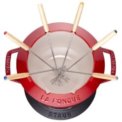 Staub Fondue Set, 18cm, Kirschrot Innen Cremefarben 18 Cm, Kirsch-Rot -Zwilling Verkäufe 40511 974 0 2