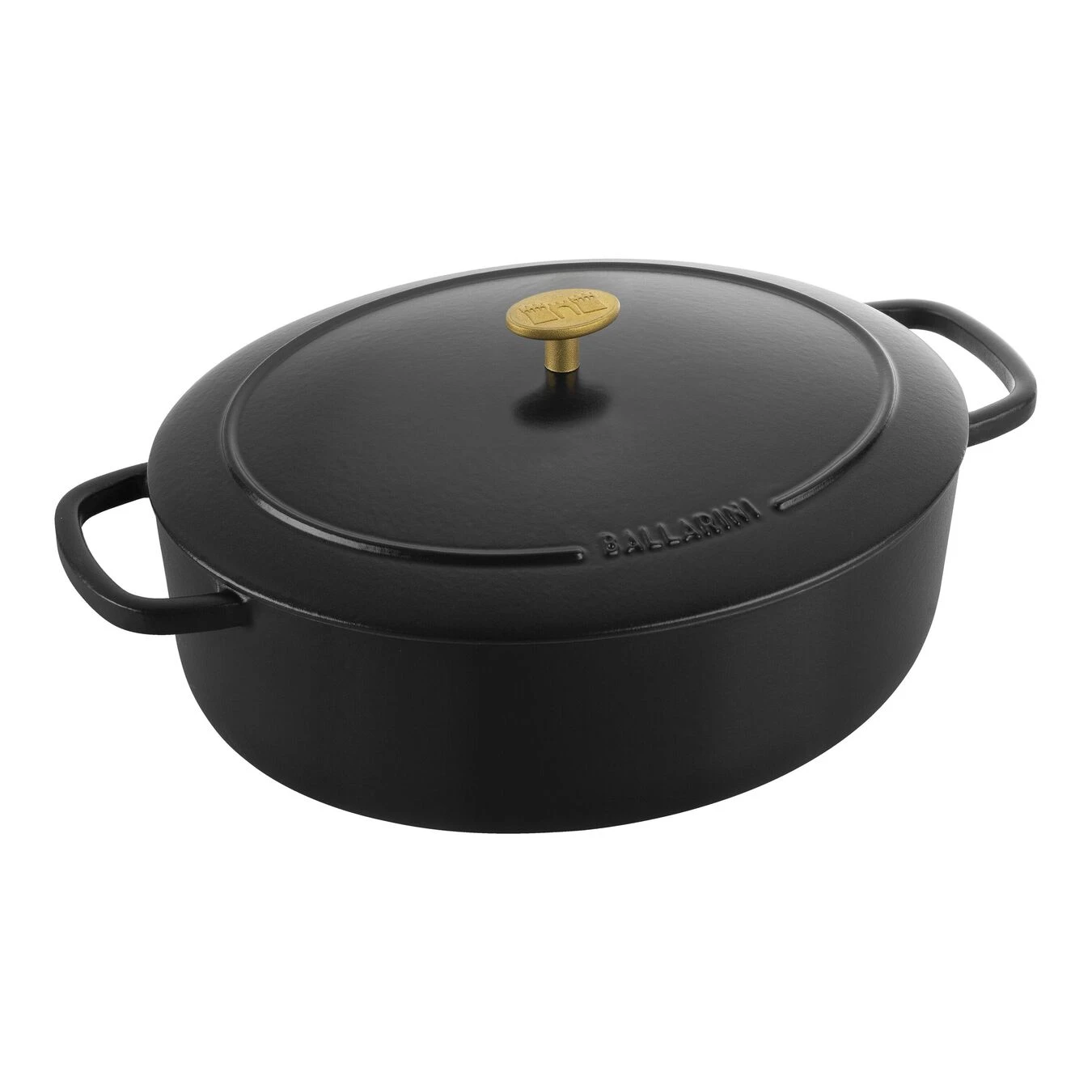 Ballarini Cocotte 33 Cm, Oval, Schwarz, Gusseisen 3 Ballarini Cocotte 33 Cm, Oval, Schwarz, Gusseisen