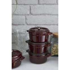 Staub Mini Cocotte 10 Cm, Rund, Grenadine-Rot, Gusseisen -Zwilling Verkäufe 750032262