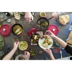 Staub Cocotte 22 Cm, Rund, Kirsch-Rot, Gusseisen -Zwilling Verkäufe 750036246