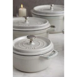 Staub Cocotte 20 Cm, Rund, Weisser Trüffel, Gusseisen -Zwilling Verkäufe 750037881